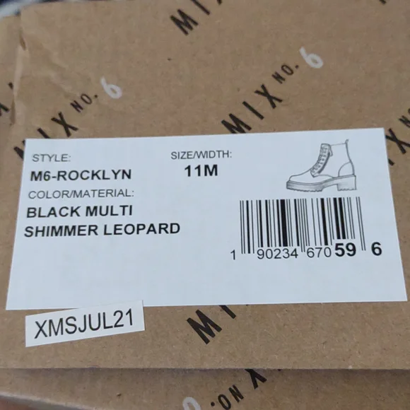 👣MIX No. 6 Rocklyn Shimmer Leopard Combat Boots - Picture 10 of 16